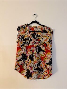 J.Crew Colorful Floral Sleeveless Blouse — Size 4